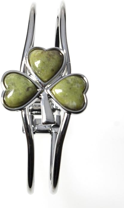 Irish Shamrock Bangle with Connemara Marble by Solvar