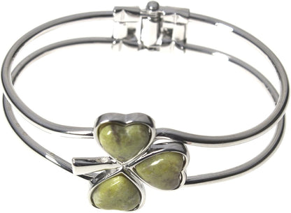 Irish Shamrock Bangle with Connemara Marble by Solvar