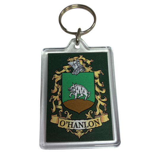 O'Hanlon Surname Family Crest Keyring