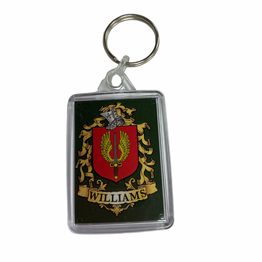 Williams Surname Family Crest Keyring