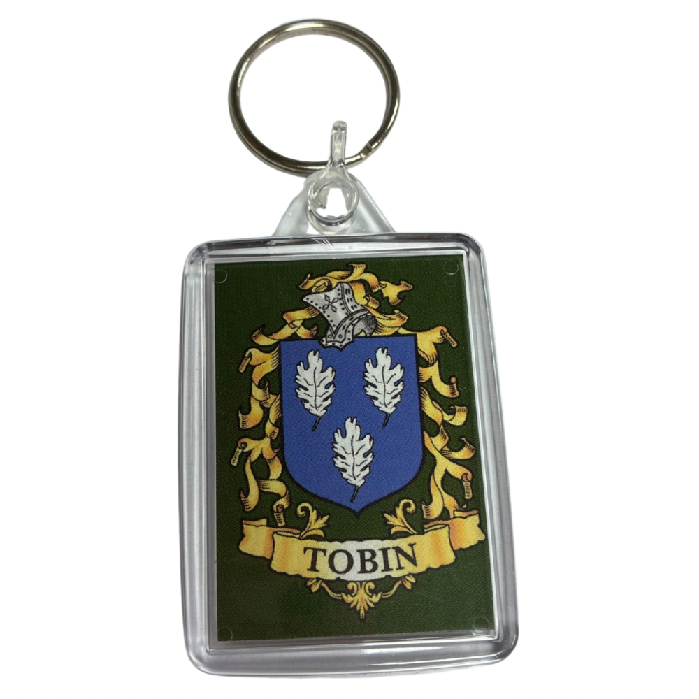 Tobin Surname Family Crest Keyring