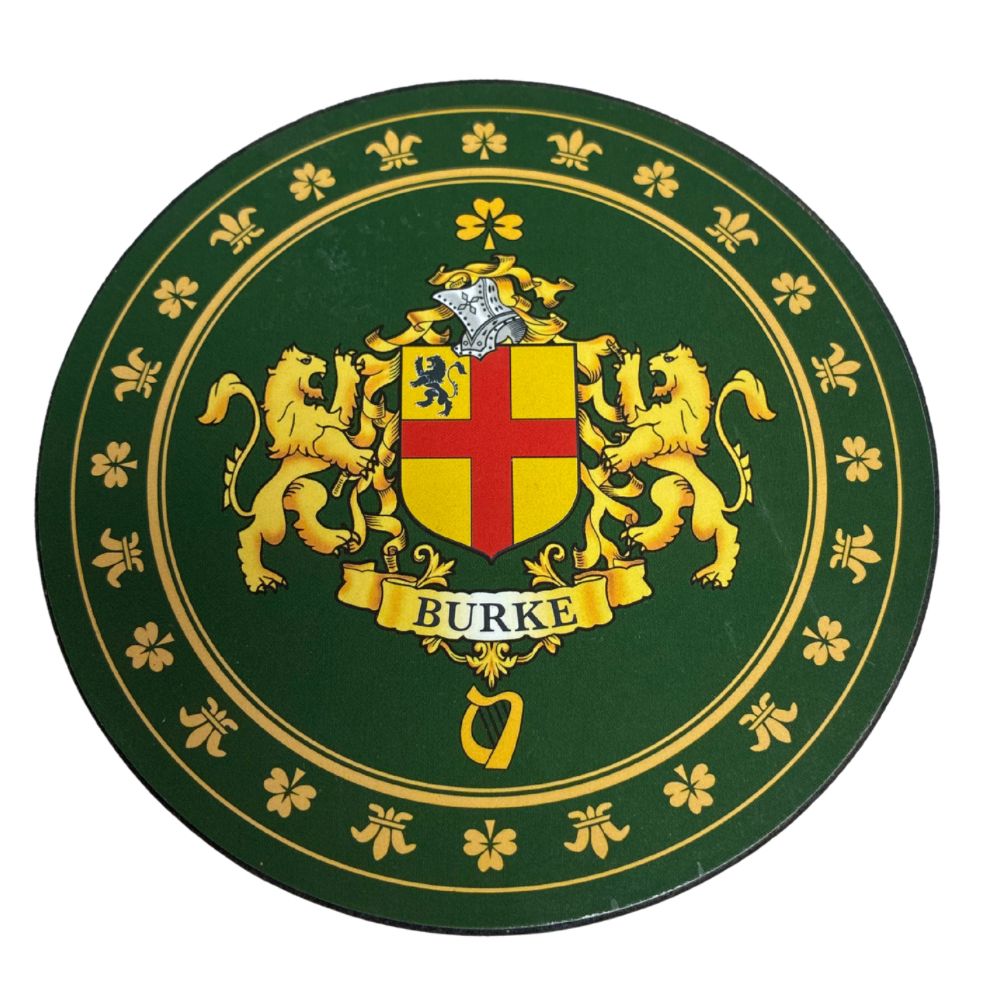 Burke Family Surname Crest Coaster
