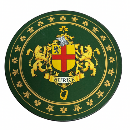 Burke Family Surname Crest Coaster