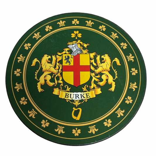 Burke Family Surname Crest Coaster