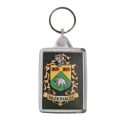 McDonagh Surname Family Crest Keyring