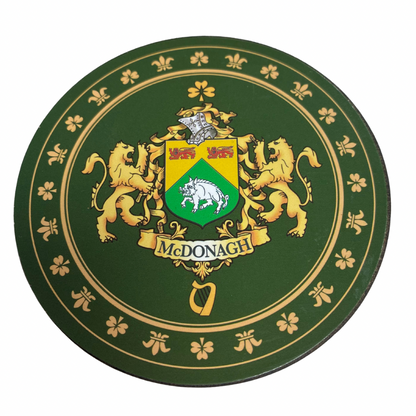 McDonagh Family Surname Crest Coaster
