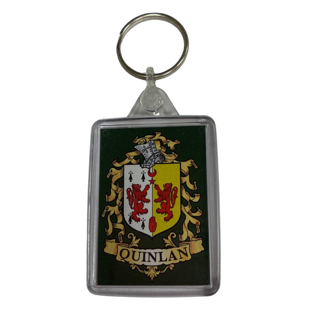 Quinlan Surname Family Crest Keyring