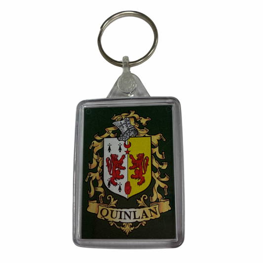 Quinlan Surname Family Crest Keyring