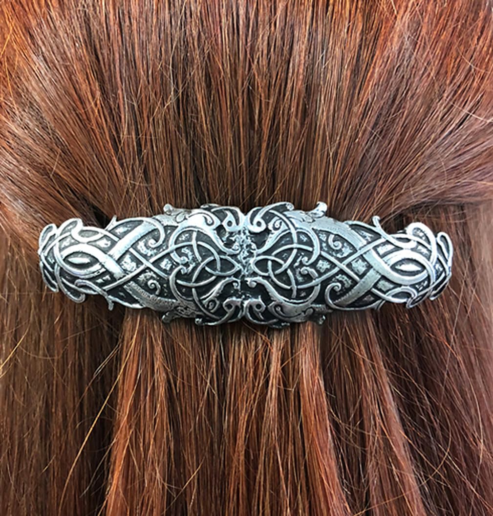 Mullingar Pewter Barrette Hair Clip Celtic Dragon Design