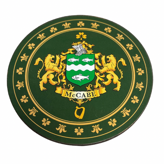 McCabe Family Surname Crest Coaster