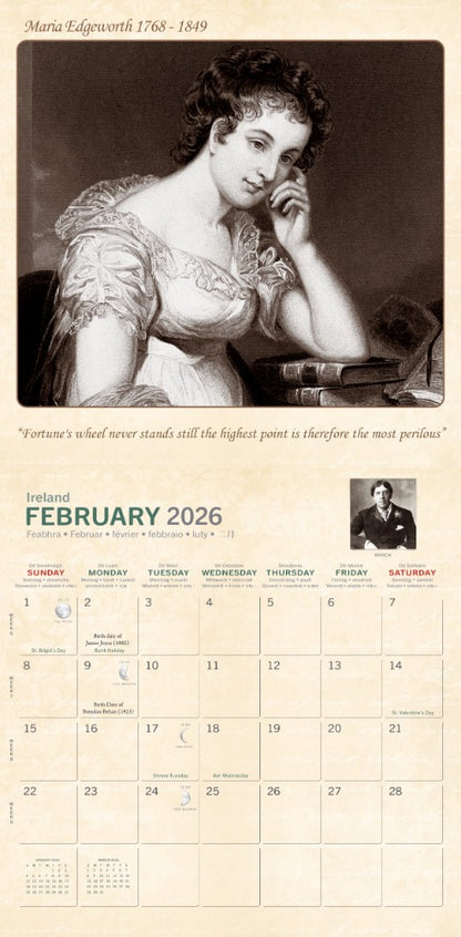 Irish Writers Calendar 2026