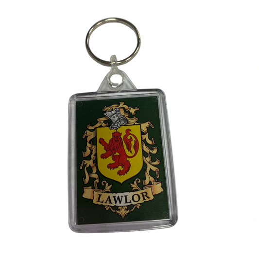 Lawlor Surname Family Crest Keyring