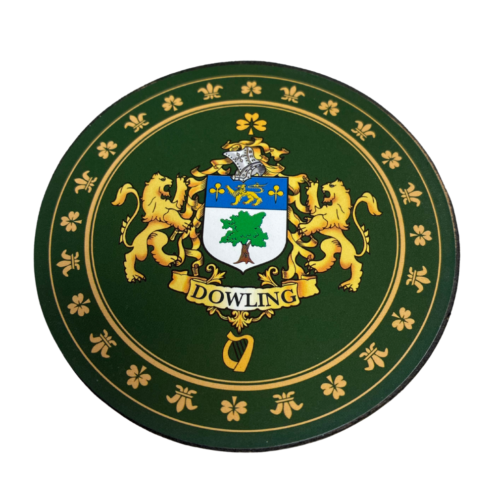 Dowling Family Surname Crest Coaster