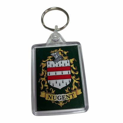 Nugent Surname Family Crest Keyring