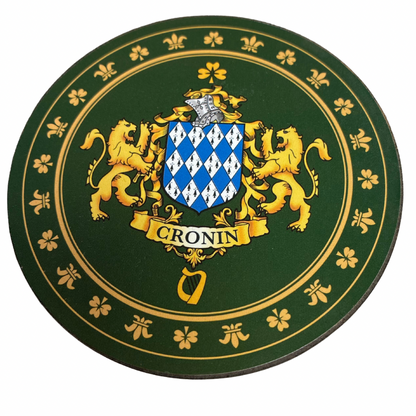 Cronin Family Surname Crest Coaster