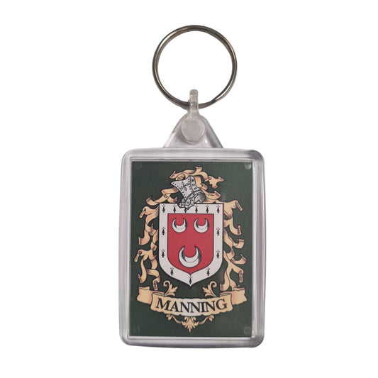 Manning Surname Family Crest Keyring