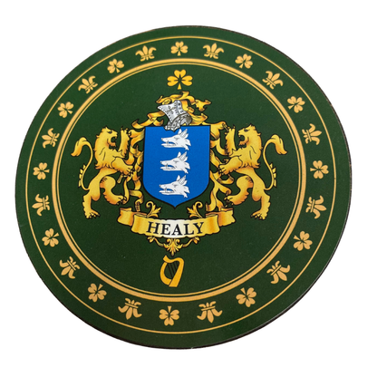 Healy Family Surname Crest Coaster