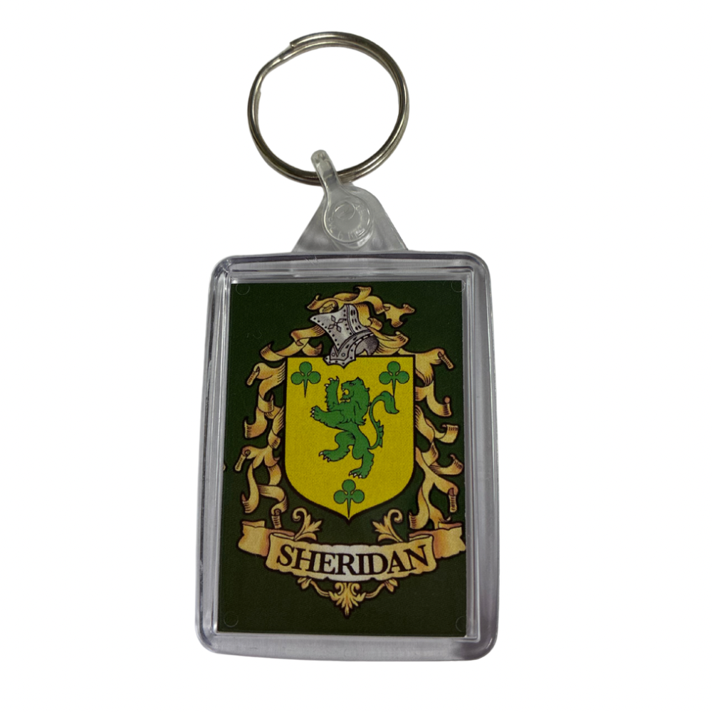 Sheridan Surname Family Crest Keyring