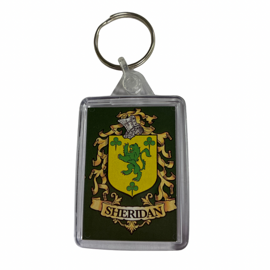 Sheridan Surname Family Crest Keyring
