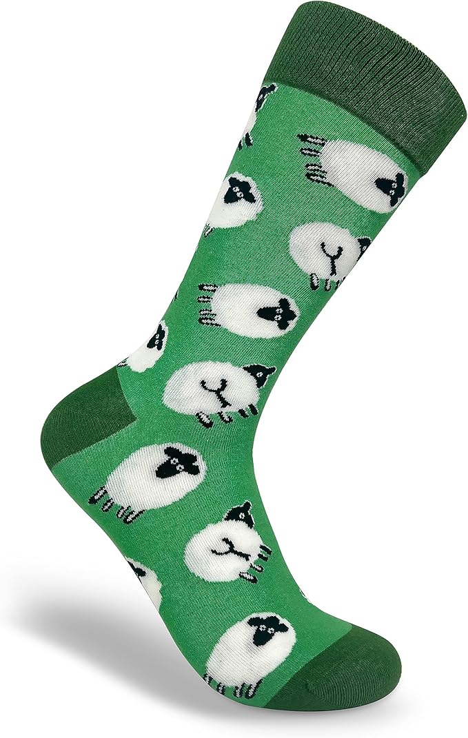 Whimsical Socks by Thomas Joseph Green Sheep Unisex Socks
