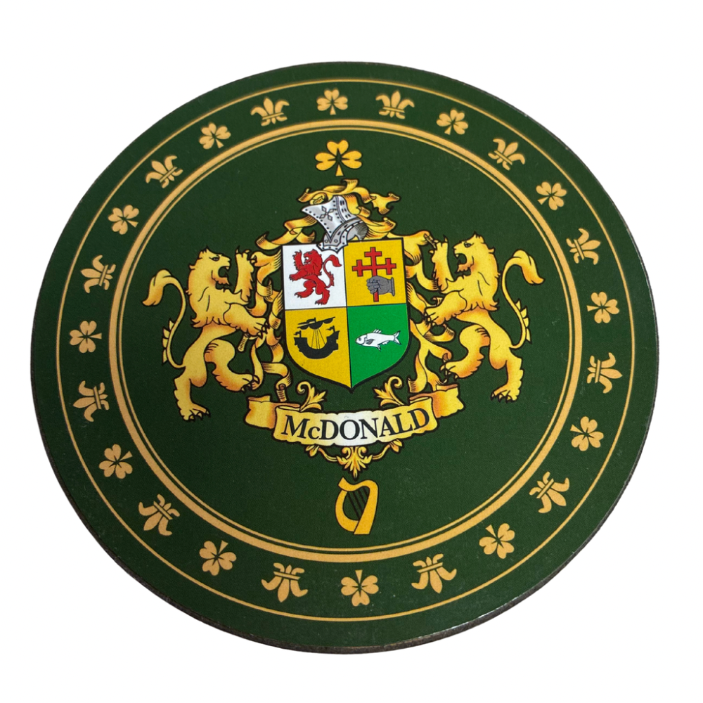 McDonald Family Surname Crest Coaster