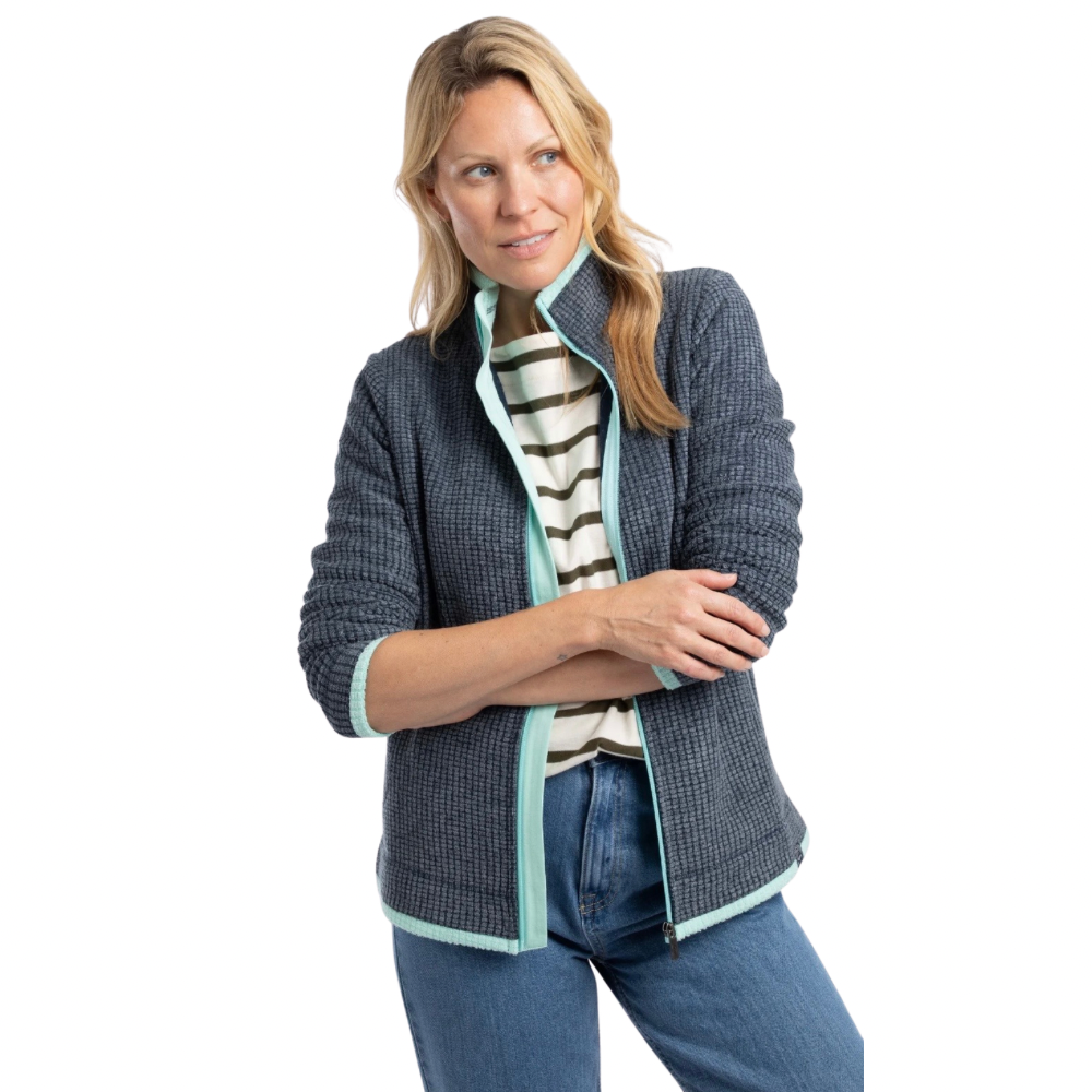Weird Fish Women’s Ariana Full Zip Grid Fleece Rich Navy