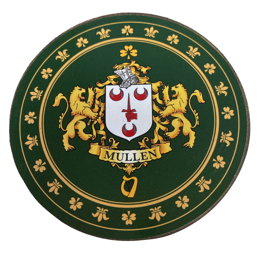 Mullen Family Surname Crest Coaster