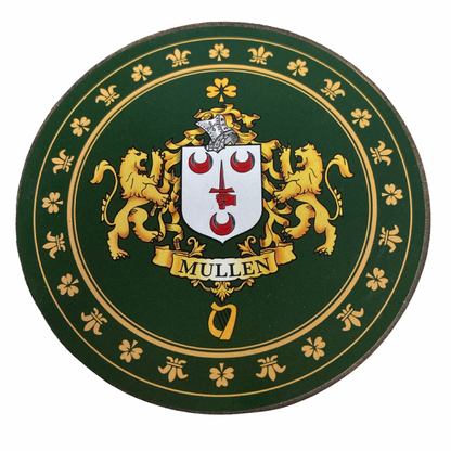 Mullen Family Surname Crest Coaster