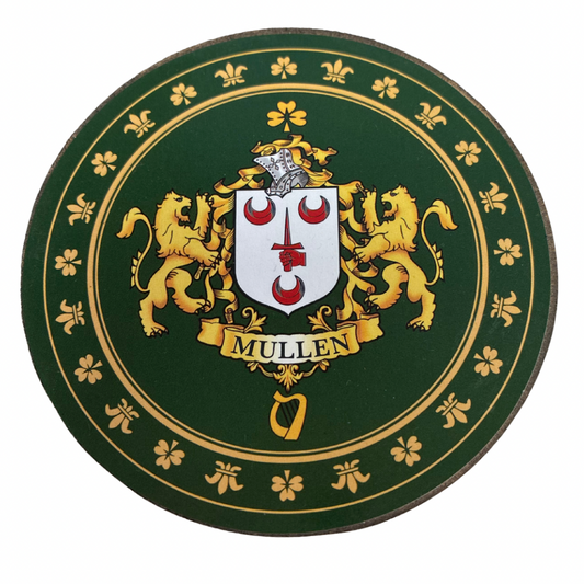 Mullen Family Surname Crest Coaster