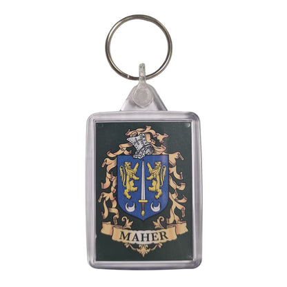 Maher Surname Family Crest Keyring