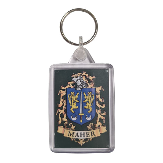 Maher Surname Family Crest Keyring