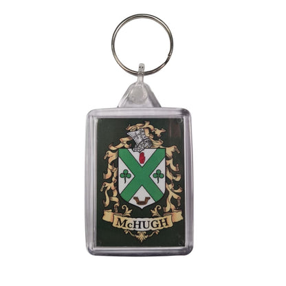 McHugh Surname Family Crest Keyring