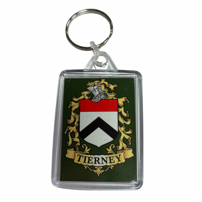 Tierney Surname Family Crest Keyring