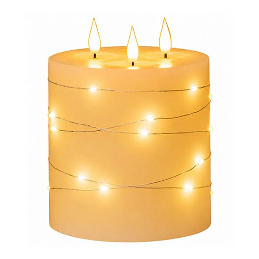 Newgrange Living Cinnamon Vanilla Fragranced LED Ivory Candle 3 Wick Candle
