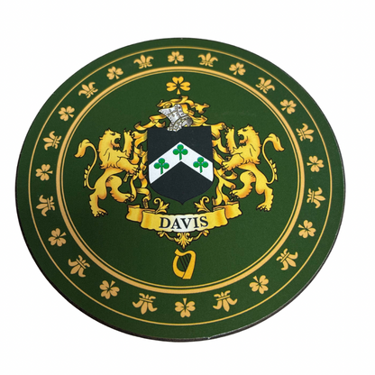 Davis Family Surname Crest Coaster