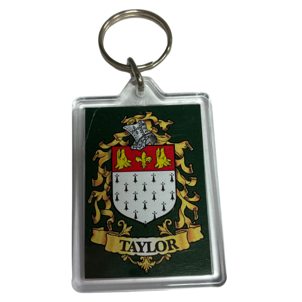 Taylor Surname Family Crest Keyring