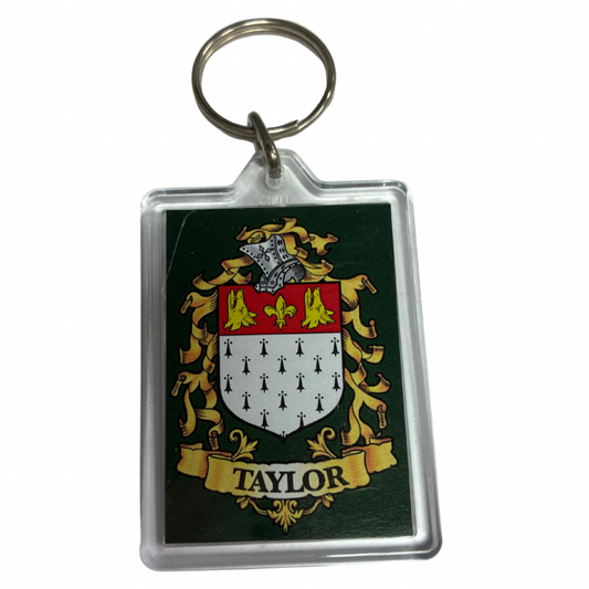 Taylor Surname Family Crest Keyring