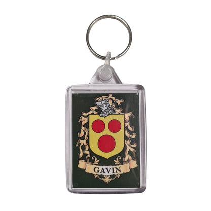 Gavin Surname Family Crest Keyring