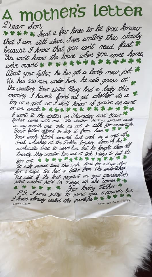 A Mother's Letter Kitchen Tea Towel