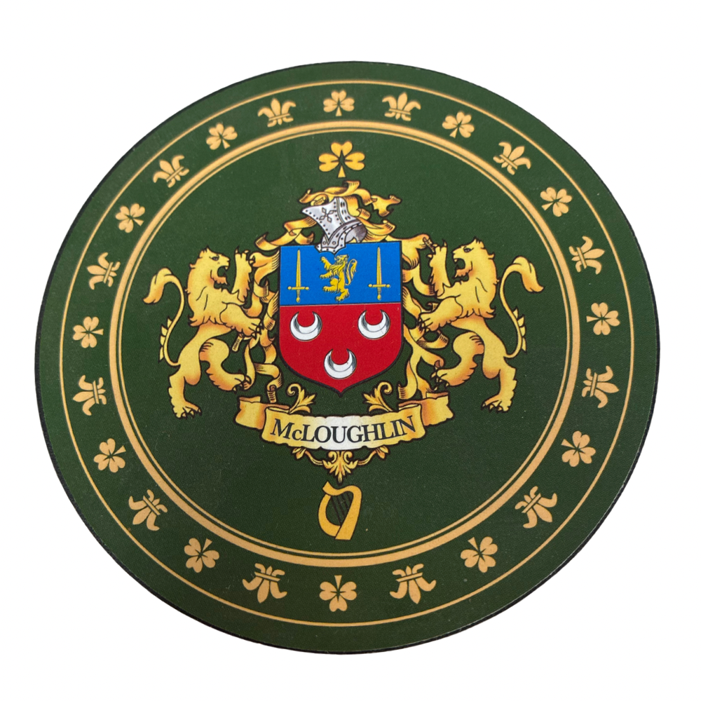 McLoughlin Family Surname Crest Coaster