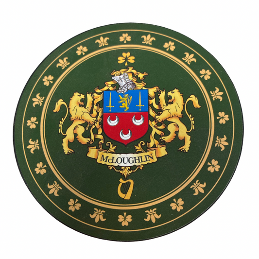 McLoughlin Family Surname Crest Coaster