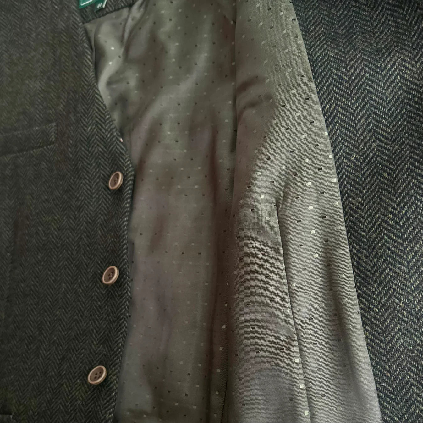 Emerald Isle Men's Tweed Herringbone Waistcoat Olive Green