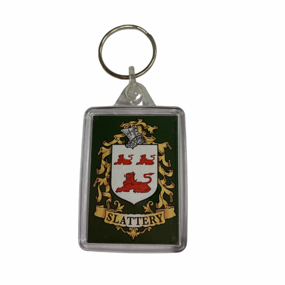 Slattery Surname Family Crest Keyring