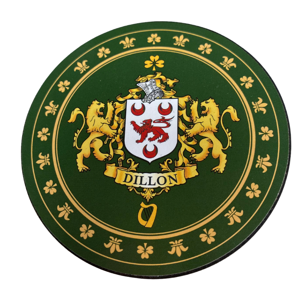Dillon Family Surname Crest Coaster