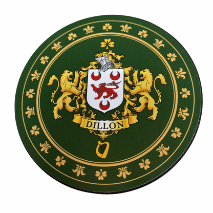 Dillon Family Surname Crest Coaster