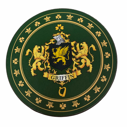 Griffin Family Surname Crest Coaster