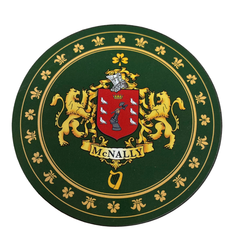 McNally Family Surname Crest Coaster