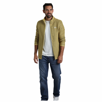 Weird Fish Mens Transom Full Zip Macaroni Sweatshirt Antique Moss