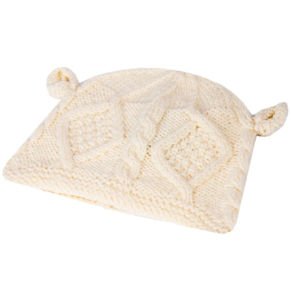 Aran Woollen Mills Kids Hand Knitted Hat with Ears