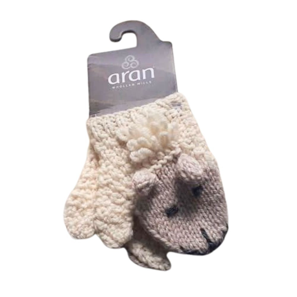 Aran Woollen Mills Babies Hand Knitted Sheep Mittens
